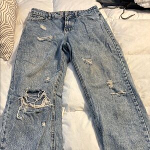 Distressed Light Blue  Jeans